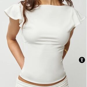 NWT - Guizio Soffiano Top White, Backless